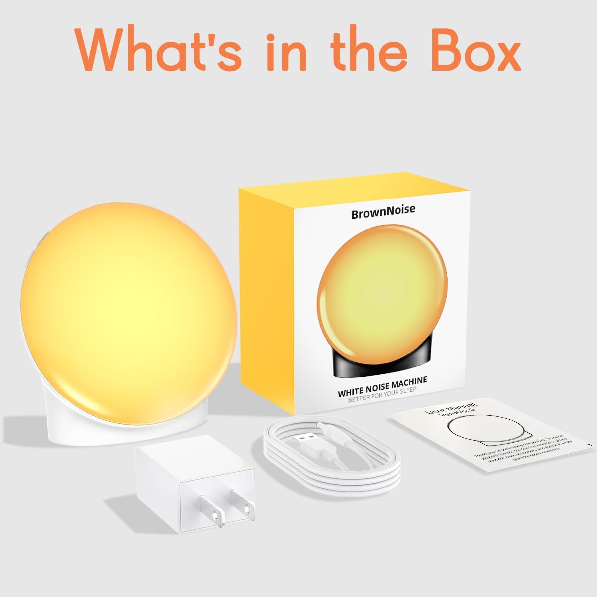 Skiennix Brown Noise Sound Machine - 30 Soothing Sounds, 12 Colors, 36 Volume Levels, Night Light & Timers