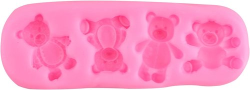 Bear Silicone Fondant Mold - Set of 5 Bear Chocolate Candy Molds for Cake Decoration & Cupcake Toppers