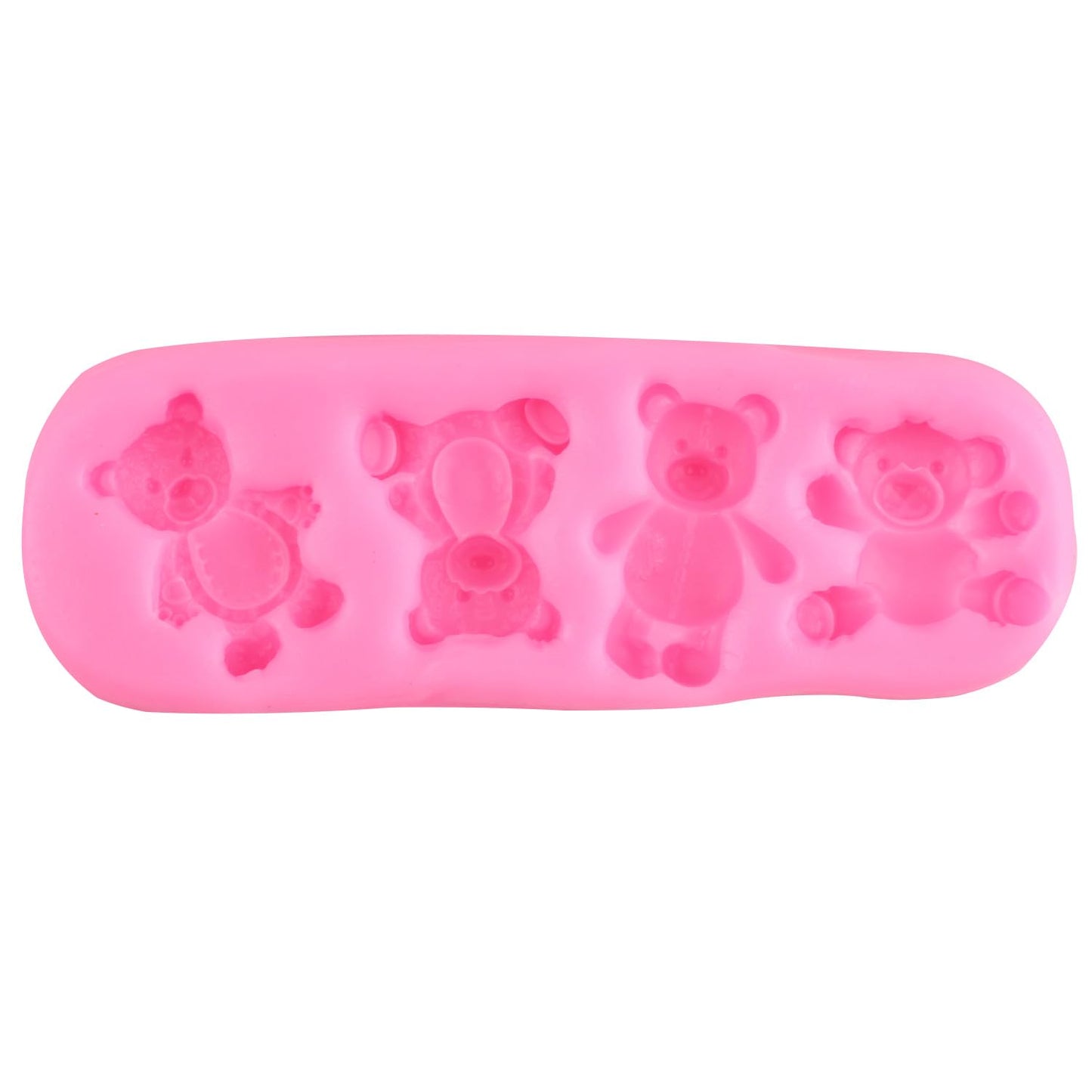 LKDQUTHM Bear Silicone Fondant Mold Bear Chocolate Candy Molds for Cupcake Topper Cake Decoration Gum Paste Polymer Clay Set Of 5