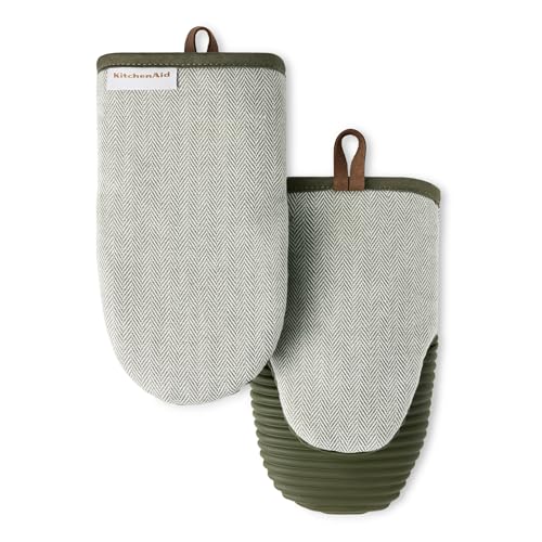 Silicone Oven Mitts 2-Pack Heat Resistant Up to 500°F Waterproof Gripper Set
