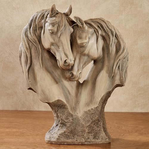 Touch of Class Loving Horses Table Sculpture, Tan