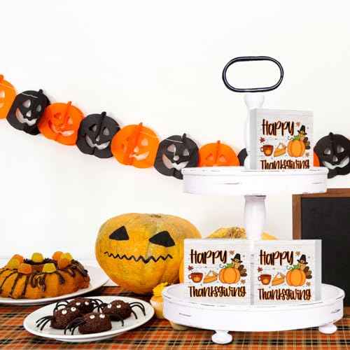 Thanksgiving Decorations Home Farmhouse Decor, Fall Autumn Harvest Pumpkin Retro Wooden Box Sign Kitchen Living Room Office Decor Desk Table Shelf Accessories, Thank You Gifts