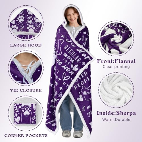 Mom’s Birthday Gift Wearable Blanket Hoodie – Dog Mom Edition by Touchbetter