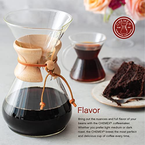 Chemex 8-Cup Pour-Over Glass Coffee Maker - Classic Series, Elegant Design