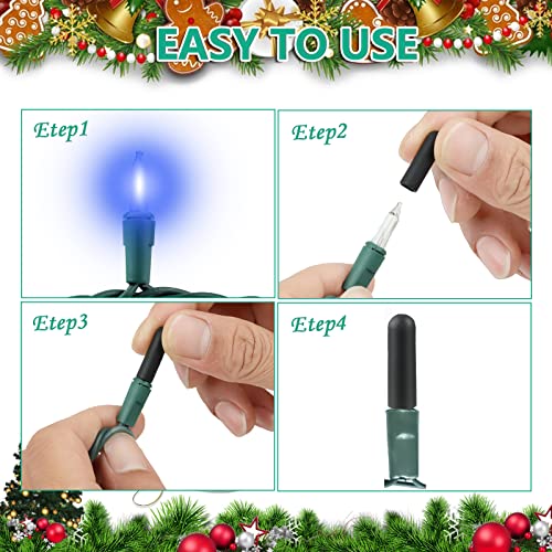 120 Pcs No Glow Caps for String Lights, Soft Rubber Christmas Blackout Light Cap Covers for 5mm Diameter Christmas LED String Lights to Hide The Extra Lights Not Needed£¨120 PCS£©