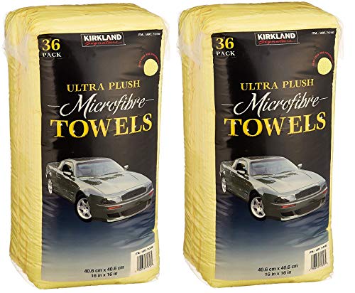 Microfiber Towels Set - Premium Ultra High Pile Polishing & Cleaning Cloths, 36 Pack of 2, Yellow