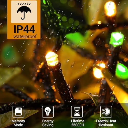 Marchpower Multicolor Battery Operated Christmas String Lights 132ft 300 LEDs 8 Modes Waterproof Outdoor Indoor