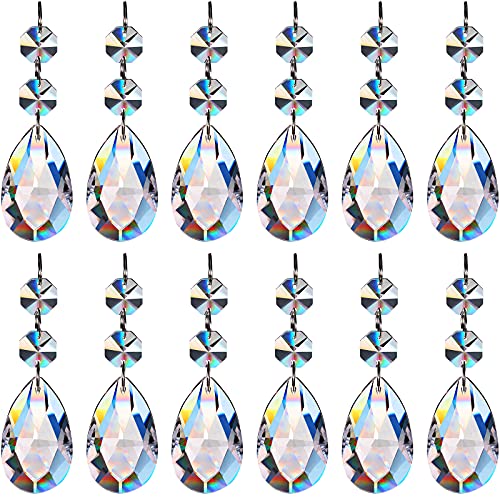 12 Pack Crystal Teardrop Hanging Ornaments for Christmas & Home Decor