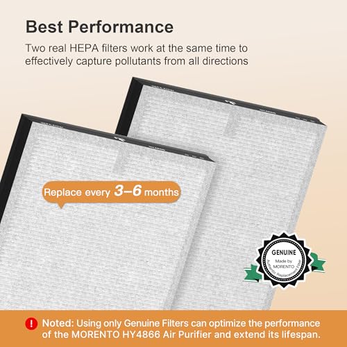 Genuine HEPA HY4866 Replacement Filter Set - Light Grey, 2 Pack - Enhanced Filtration