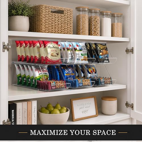 Sorbus 4 Pack Stackable Snack Organizer Bins for Pantry & Kitchen