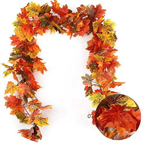 Fall Maple Garland 2 Pack Autumn Hanging Leaves Vines for Decor