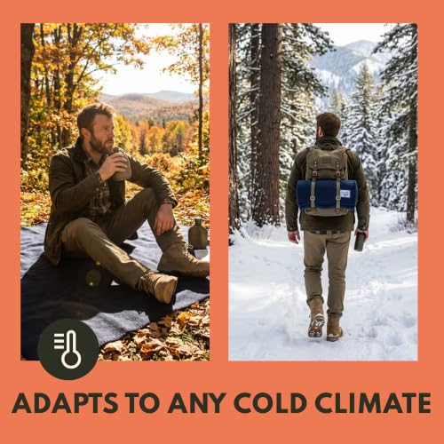 Woolly Mammoth Merino Wool Camping Blanket - Moss, 66x90 Inches, Large