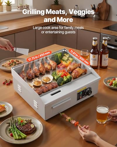 Electric Griddle 18-Inch Commercial Flat Top Countertop Cooking Surface