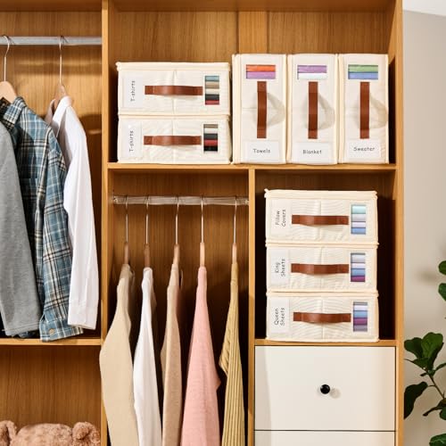 KitHero White Bed Sheet Organizer 4 Pack – Waterproof Linen Closet Storage with Zipper & Handles