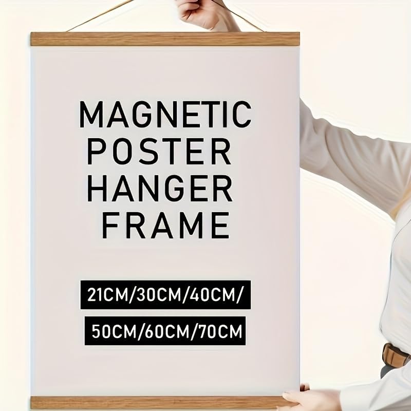 Skiennix Magnetic Poster Hanger Frame - Teak Wood Design for 20x24 to 20x30 Movie & Music Posters | Ideal for Wall Art & Home Decor