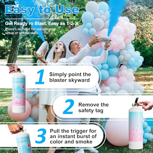 Giant Blue Gender Reveal Fire Extinguisher Pack of 2 - 20+ Feet Outdoor Party Decor