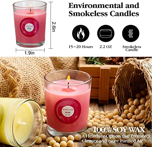 Scented Candle Set with 20 Colors - Natural Soy Wax Aromatherapy Candles Gift