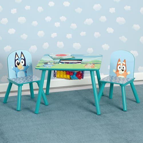 Bluey Kids Table and Chair Set with Storage - Delta Children, Toddler Friendly