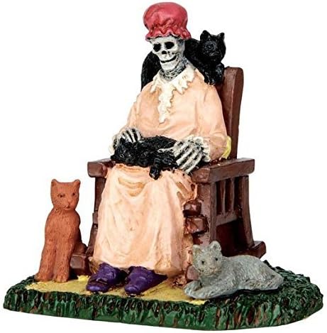 Spooky Town Former Cat Lady Figurine #62428 – Lemax Halloween Decor