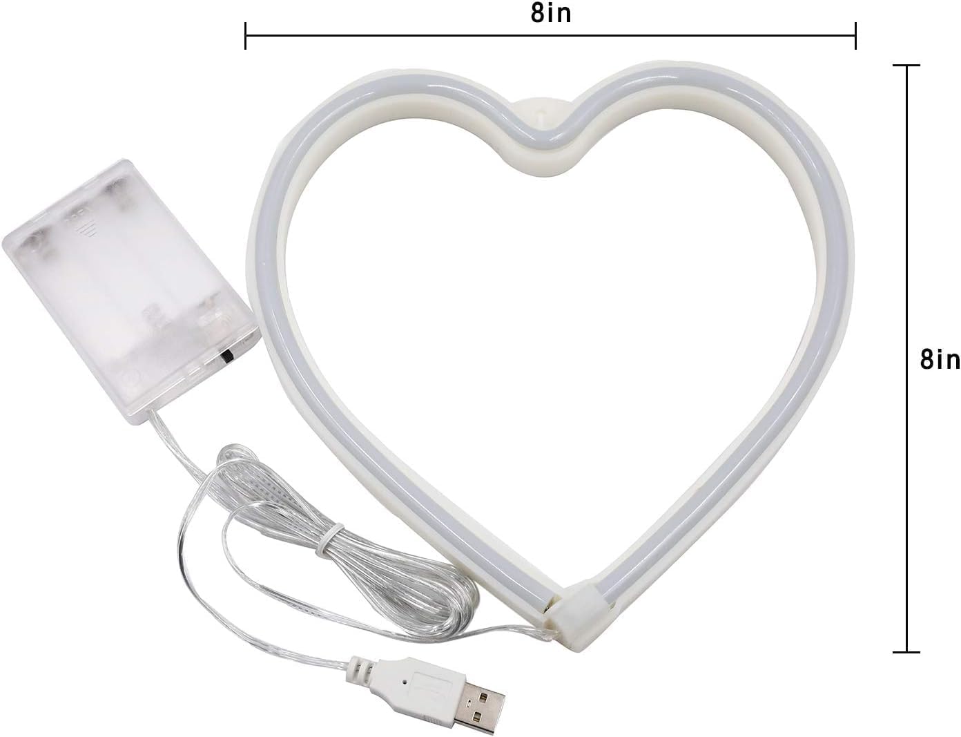Skiennix Neon Heart Sign - 2-Pack Battery Operated or USB Powered | Perfect for Valentine's Day Decor (Pink & Red)