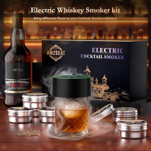 Electric Whiskey Smoker Kit Black - Rechargeable Cocktail & Bourbon Infuser Set