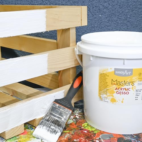 Handy Art Little Masters White Gesso - 128 Fl Oz Gallon Acrylic Primer for Artists & Students - Bulk Art Supplies