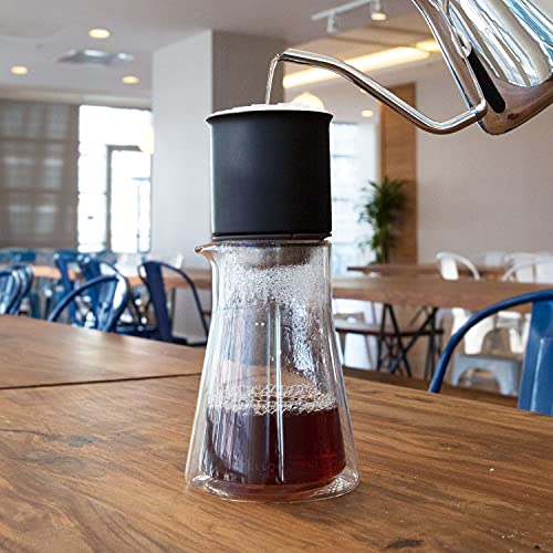 20oz Double Wall Glass Coffee Carafe with Pour-Over Dripper | Heat-Resistant Borosilicate