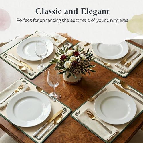 Pimpernel Christmas Tree Cork-Backed Placemats - Set of 4 | Holiday Table Decor