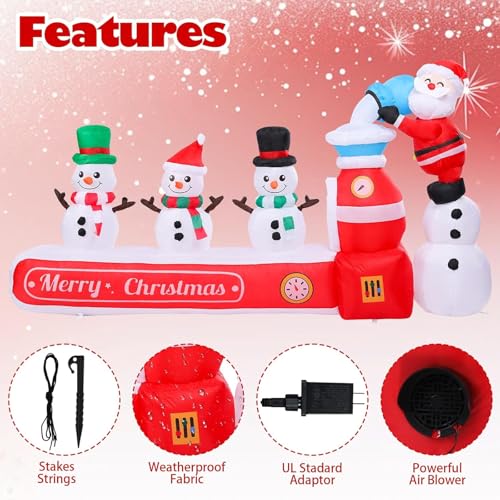 Vigdur 7FT Outdoor Christmas Inflatable Snowman & Santa Decor, Waterproof