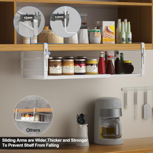 Expandable Under Shelf Storage Basket Organizer - White, 2 Pack