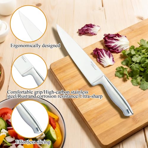 14-Piece Knife Block Set with Built-in Sharpener - Cherry Finish