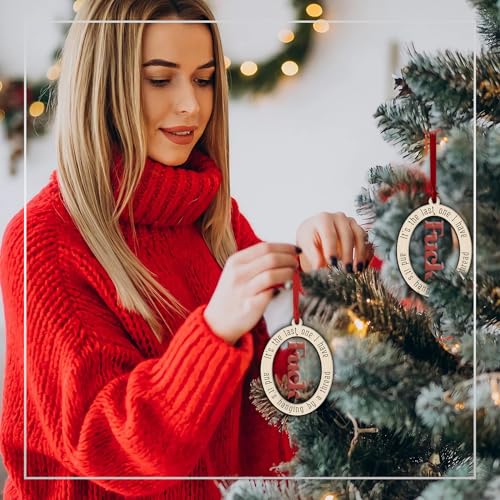 Funny Wooden Christmas Ornaments 2024 - Last Fuck Ornaments, Funny Gifts for Men & Women, White Elephant Gifts