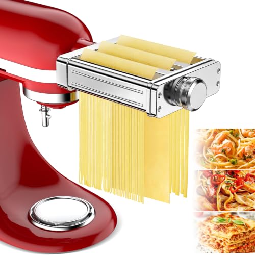 3-in-1 Stainless Steel Pasta Maker Attachment for KitchenAid Stand Mixer