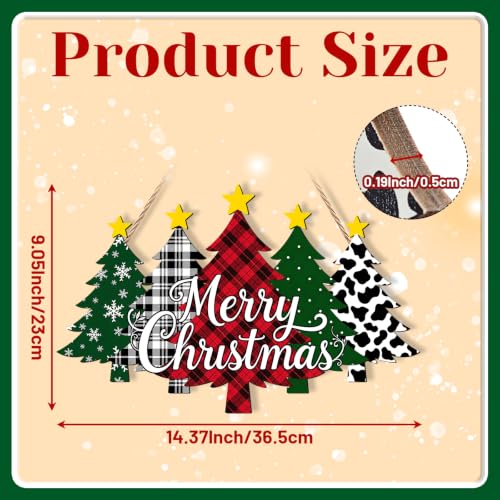 Christmas Wooden Wreath Sign Merry Christmas Front Door Decor