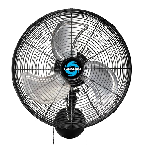 16 Inch Pro Series Oscillating Wall Mount Fan - Heavy Duty Industrial Ventilation - Tornado Variation 1