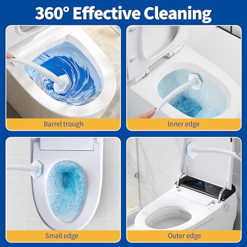 100 Count Disposable Toilet Bowl Wand Refills - Compatible with Clorox & Most Toilet Brushes - Unscented - Pack of 100