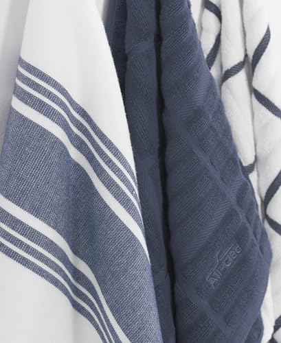 All-Clad Indigo 3-Pack Dual-Purpose Kitchen Towels - Super Absorbent & Soft, 17x30 Inches