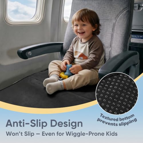 NEXVOXA Black Toddler Airplane Bed Travel Pillow & Extender for Kids