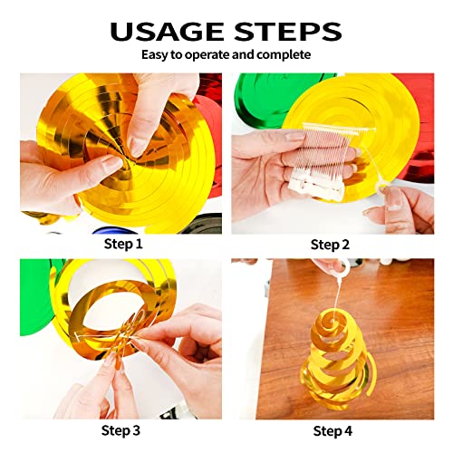 30 Pieces Hanging Swirl Party Decorations Foil Decorations Ceiling Swirl Spiral Hanging Plastic Streamer for Ceiling Birthday Graduation Wedding Celebration Baby Shower Party Supply (Gold)