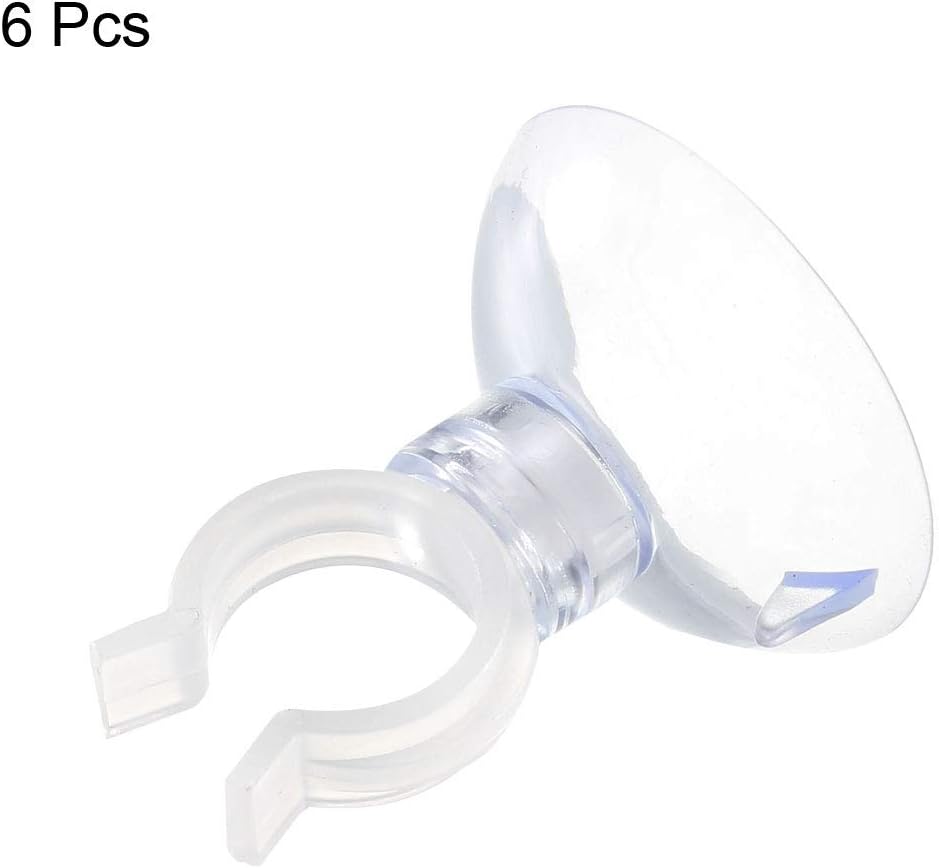 Uxcell Aquarium Suction Cup Clips - Airline Tube Holders for Fish Tanks | Clear 13mm, 6 Pcs