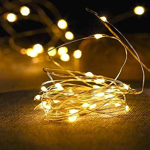 Fantasee Copper Wire String Lights USB Powered LED Fairy Lights 8 Modes with Timer Remote Control for Home Bedroom Birthday Party Wedding Christmas Festival Decor (Warm White, 16.4ft 50leds)