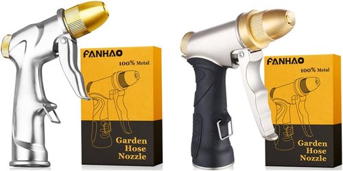 FANHAO Heavy Duty Metal Garden Hose Nozzle - Durable & Adjustable | Perfect for All Watering Needs