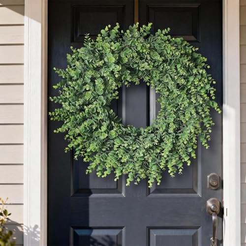 24" Lifelike Touch Artificial Eucalyptus Wreath for Front Door