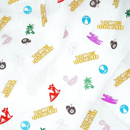 Summer Christmas Confetti - Tropical Holiday Table Decor with Glitter Flamingos & Beach Themes
