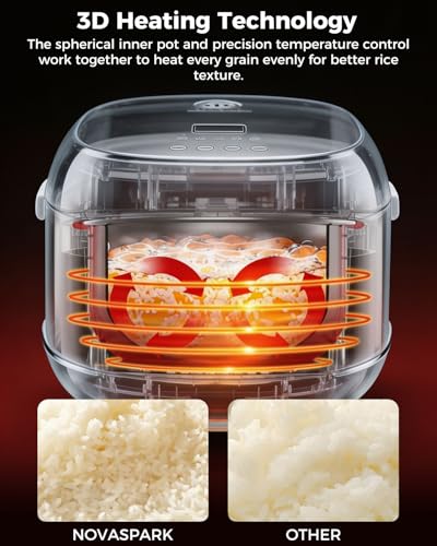 Mini Stainless Steel Rice Cooker 5 Cup Uncooked, 10 Cup Cooked with Timer - Warm White