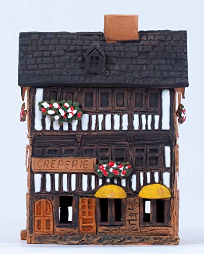 Handmade Ceramic Village House Miniature with Incense Holder - Mont St. Michel France