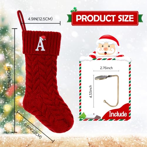 Initial Christmas Stockings,Monogram Letter Stocking Knit Family