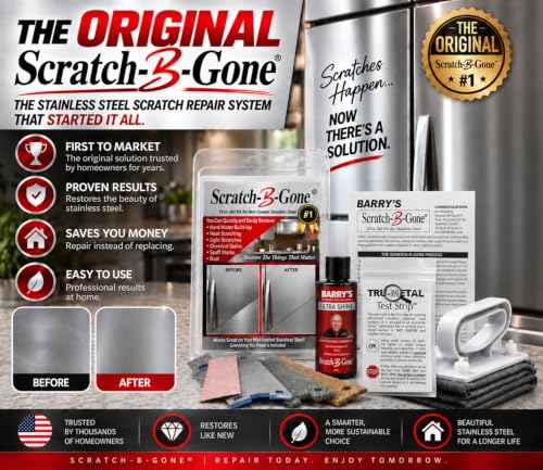 Scratch-B-Gone Stainless Steel Scratch Repair Kit - 1 Fl Oz - Homeowner Grade