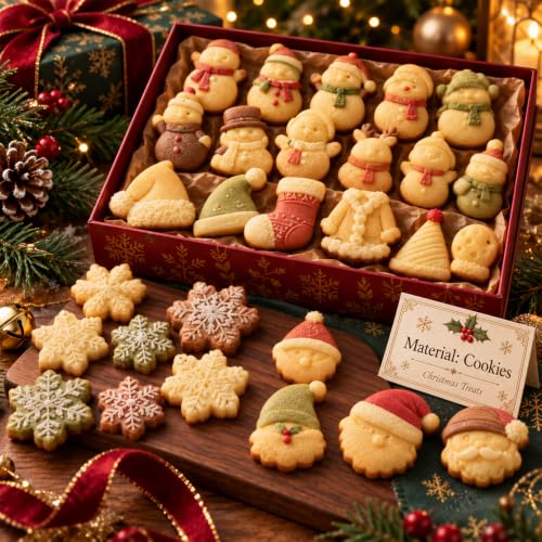 LLPMutu 5-Pack Christmas Silicone Molds with 46 Cavities - Santa, Snowman, Reindeer & More (White 3) | Mini Christmas Fondant & Candy Molds