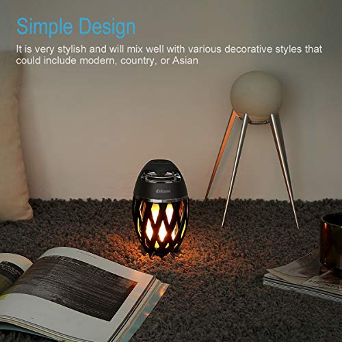 LED Flame Outdoor Table Lamp with Bluetooth Speaker, Rechargeable Ambience Lantern